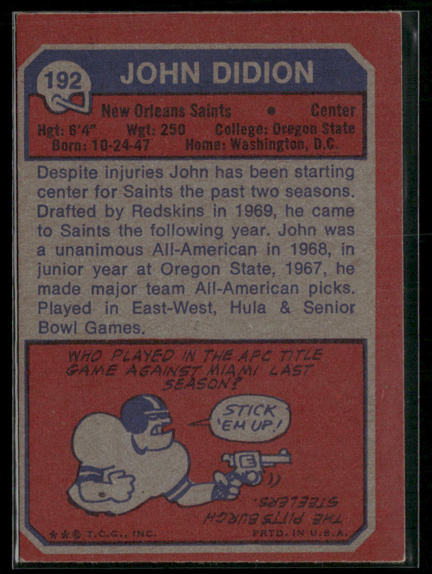 1973 Topps John Didion #192