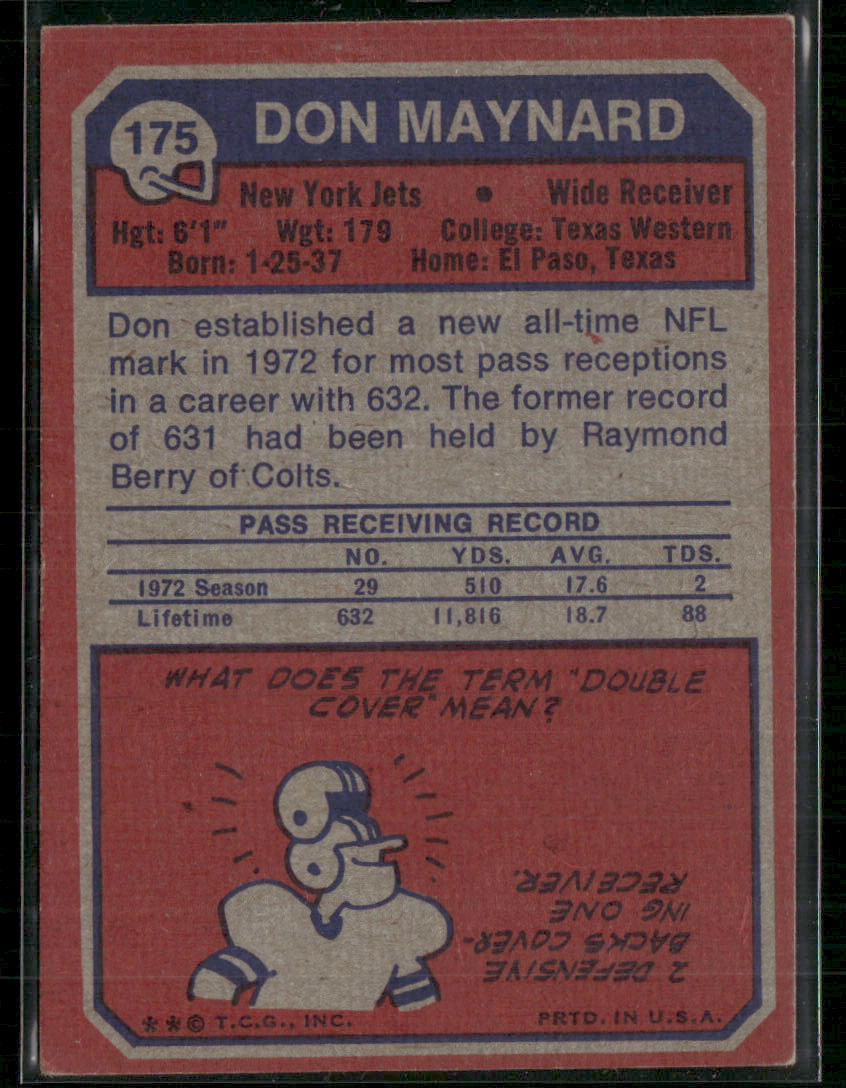 1973 Topps Don Maynard #175