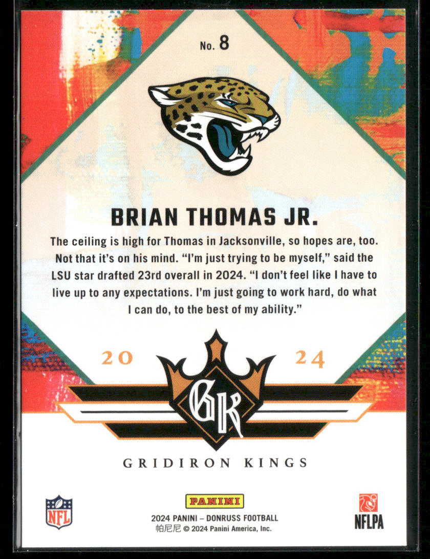 2024 Donruss Brian Thomas Jr. #8 Gridiron Kings