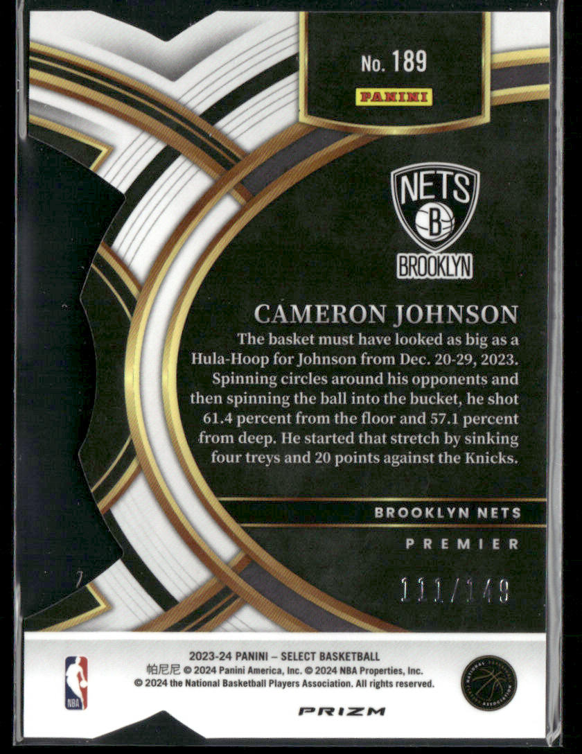 2023-24 Panini Select Cameron Johnson #189 white 111/149