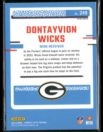 2023 Panini Optic Dontayvion Wicks #249 Rated Rookie