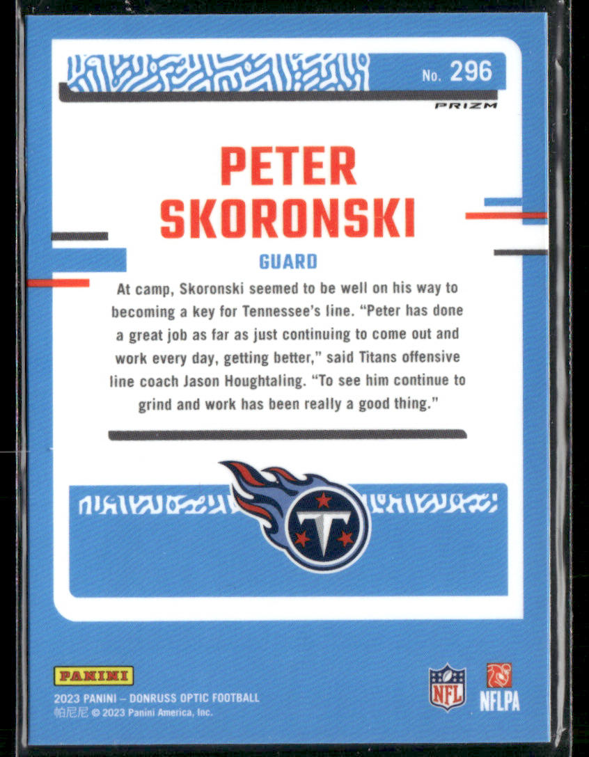 2023 Panini Peter Skoronski #296 Holo Prizm Rated Rookie