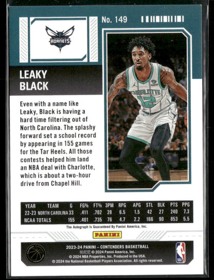 2023-24 Panini Contenders Leaky Black #149 Autograph Rookie