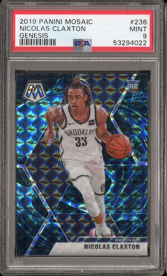 2019 Panini Mosaic Nicolas Claxton #236 Genesis Rookie PSA 9