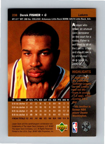 1996 Upper Deck Derek Fisher #238