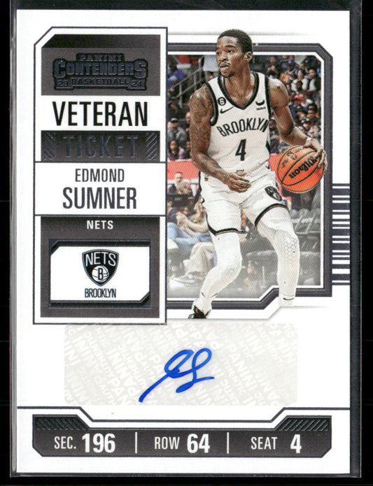 2023-24 Panini Contenders Edmond Sumner #196 Autograph