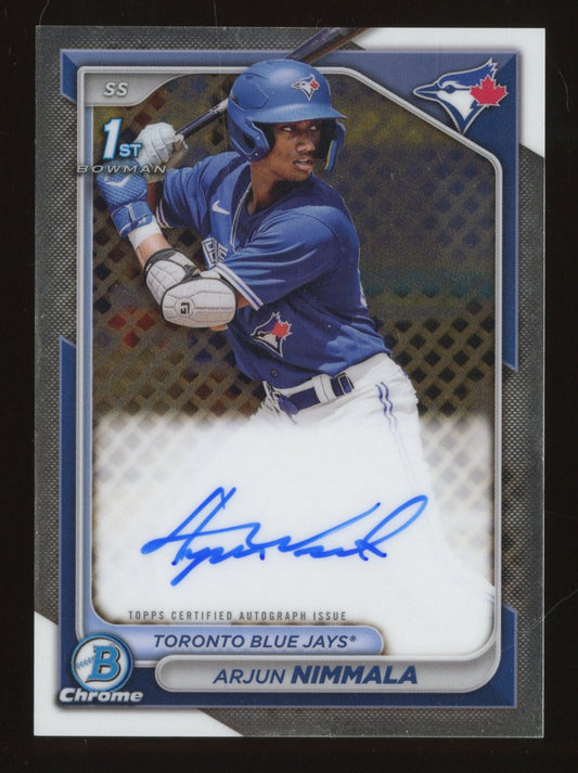 2024 Bowman Chrome Arjun Nimmala Autograph 1st