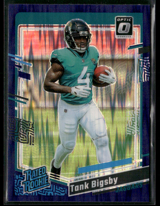 2023 Panini Donruss Optic Football Tank Bigsby #252 Purple Shock Rated Rookie