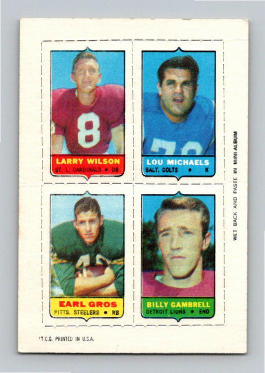 1969 Topps Earl Gros Billy Campbell Larry Wilson Lou Michaels Four-in-One