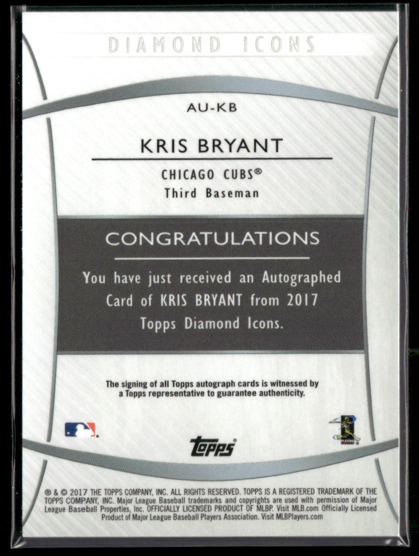 2017 Topps Diamond Icons Kris Bryant #AU-KB Autograph /10