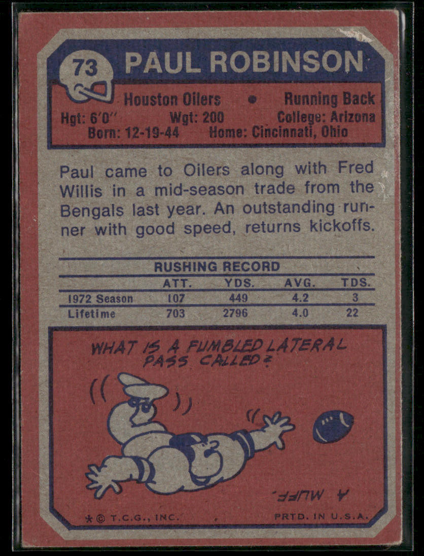 1973 Topps Paul Robinson #73