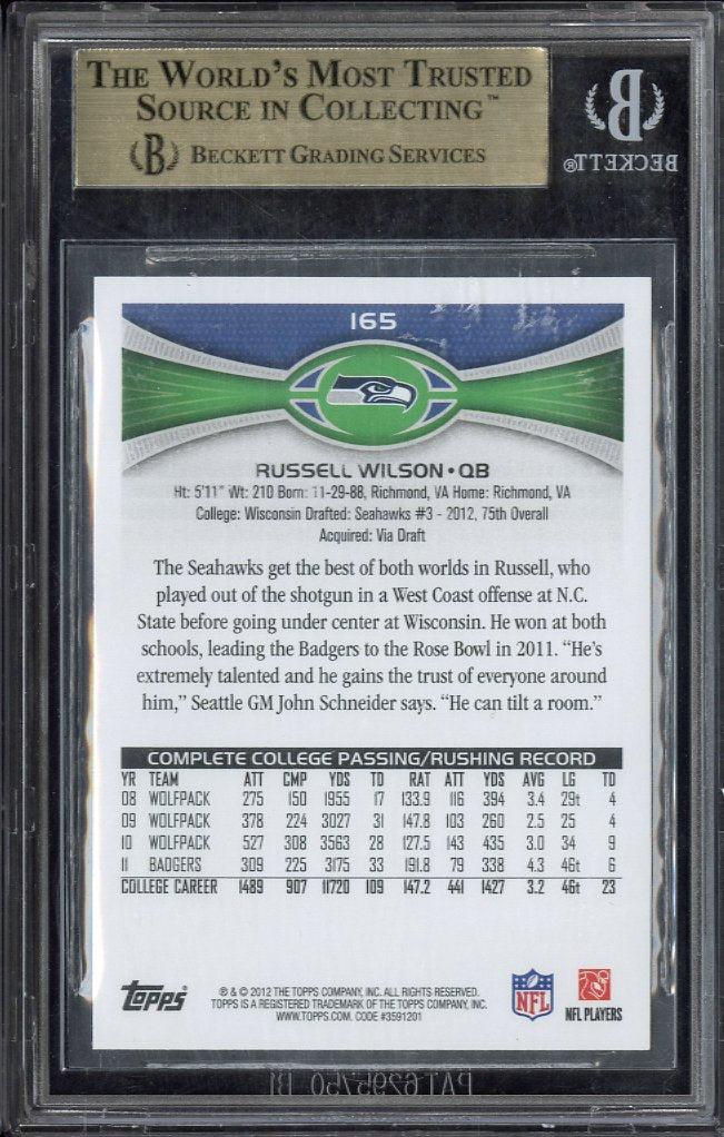 2012 Topps Russell Wilson #165A Crowd In Stands Rookie BGS 9.5