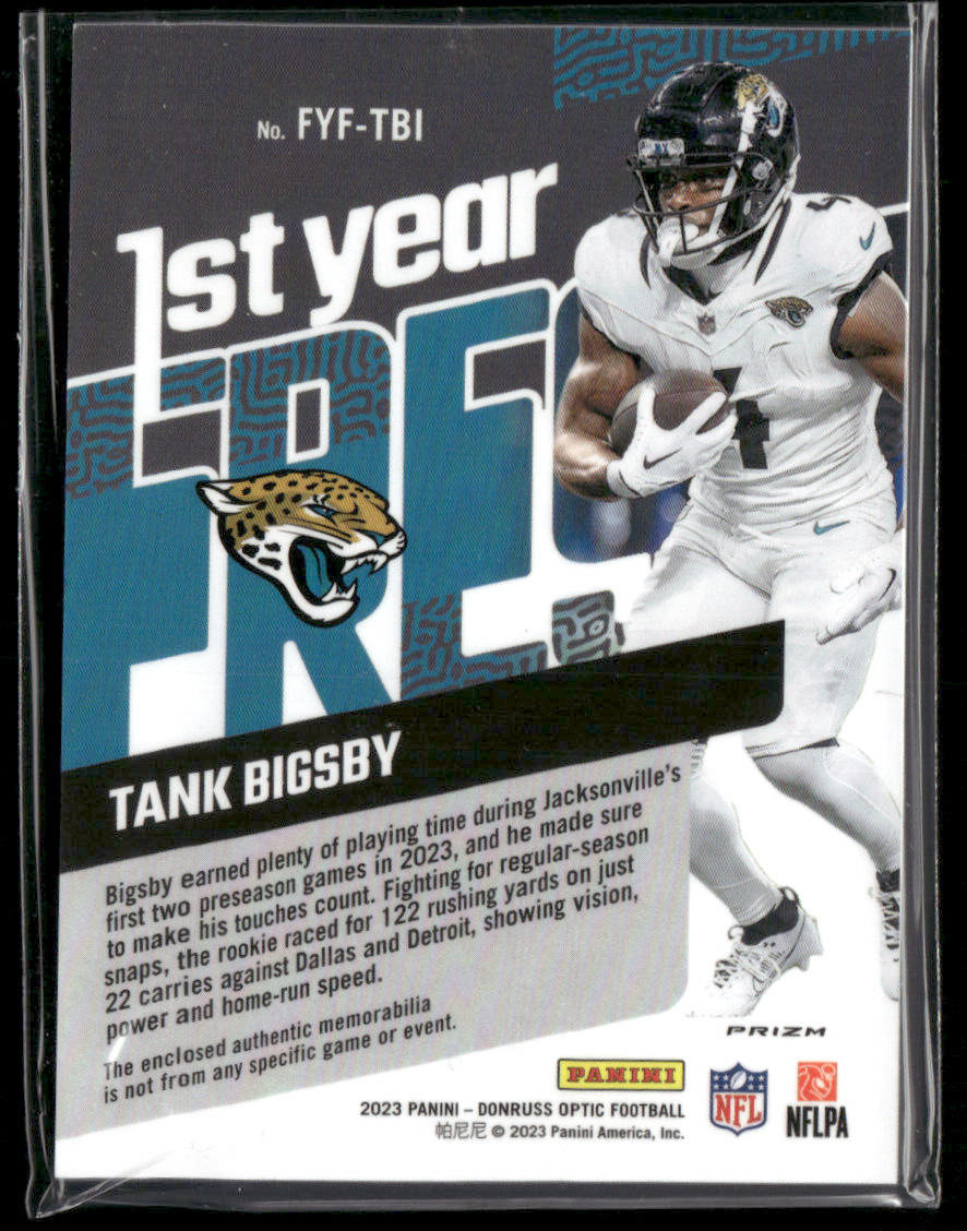 2023 Panini Donruss Optic Tank Bigsby #FYF-TBI 1st Year Fresh Relic