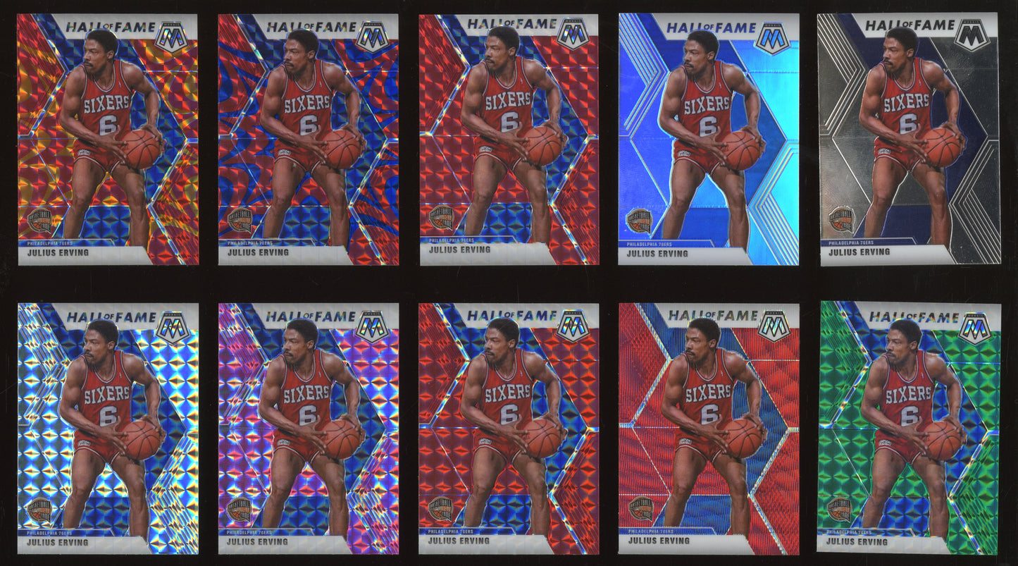 Mosaic Hall of Fame Julius Erving #288 /99 Lot of Color