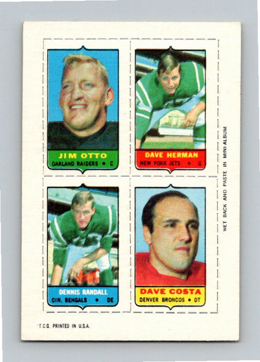 1969 Topps Dave Herman Dennis Randall Dave Costa Jim Otto Four-in-One