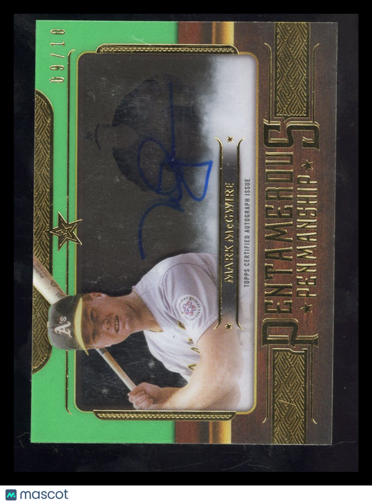 2023 Topps Five Star Mark McGwire #PP-MM Pentamerous Penmanship Auto Green 09/10
