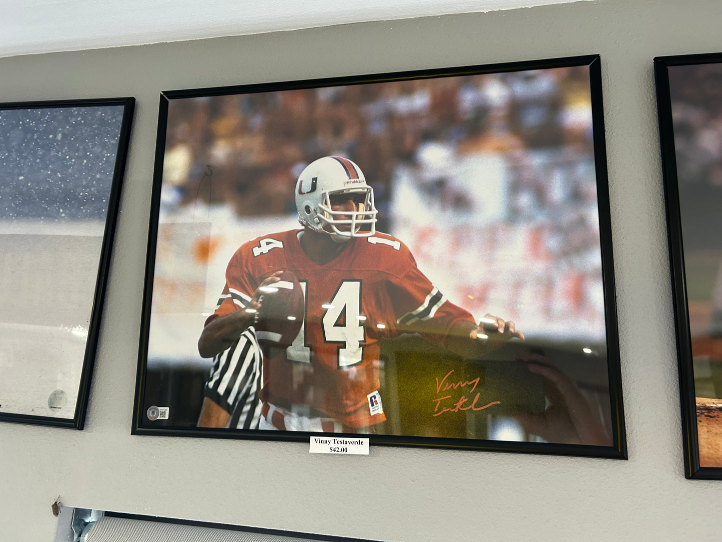 Vinny Testaverde Miami Hurricanes Signed Football Photo