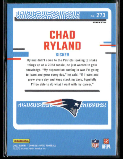 2023 Panini Donruss Optic Chad Ryland #273 RC Rated Rookie