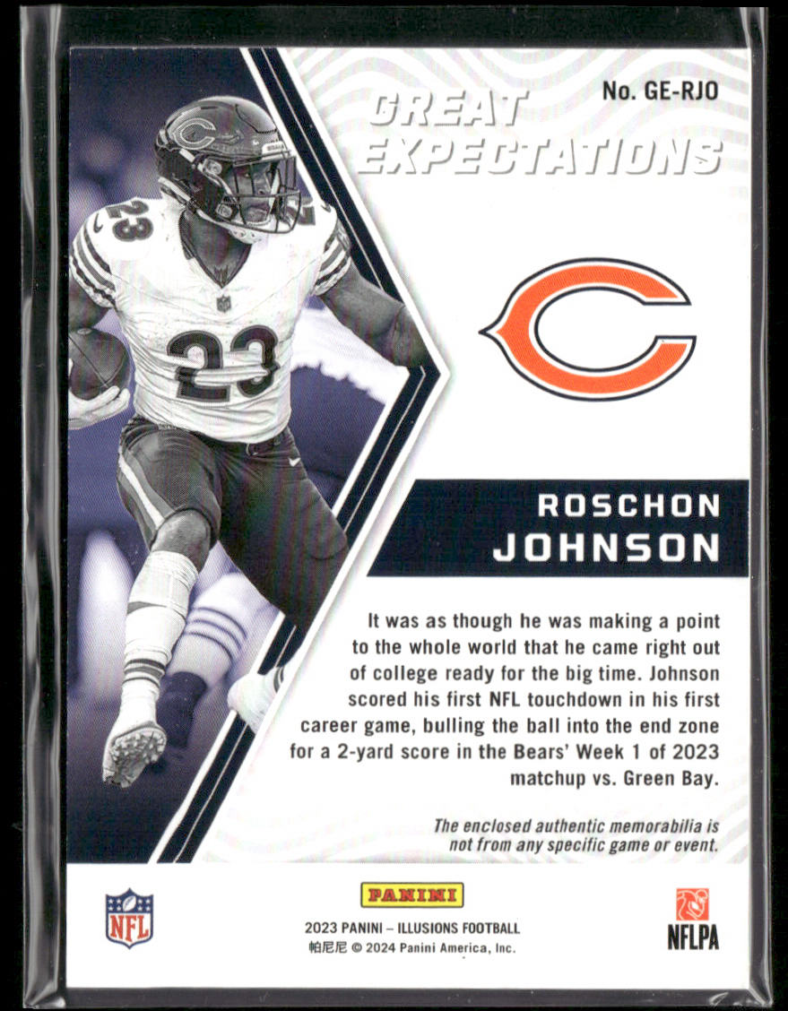 2024 Panini Illusions Football Roschon Johnson #GE-RJO Rookie Card