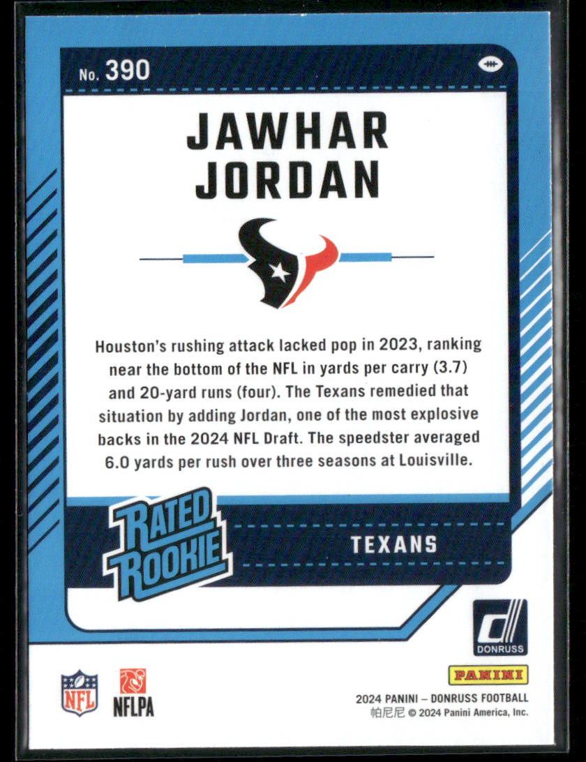 2024 Panini Donruss Jawhar Jordan #390 Rated Rookie