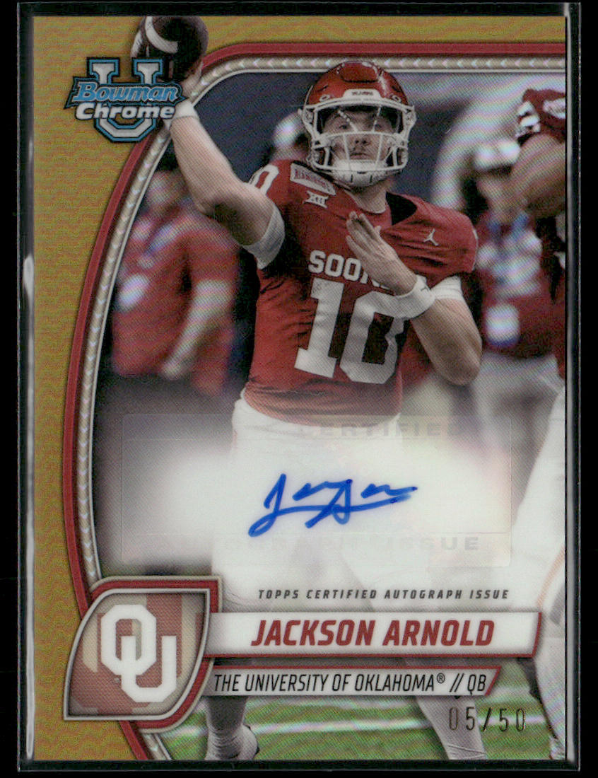 2024 Bowman Chrome University Jackson Arnold #10 gold 05/50