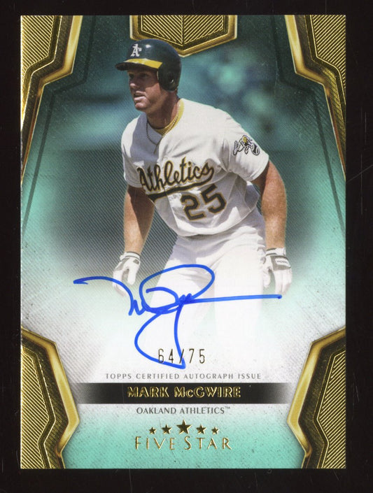 2024 Topps Five Star Mark McGwire #FSA-MMC Aqua 64/75 RC Autographed