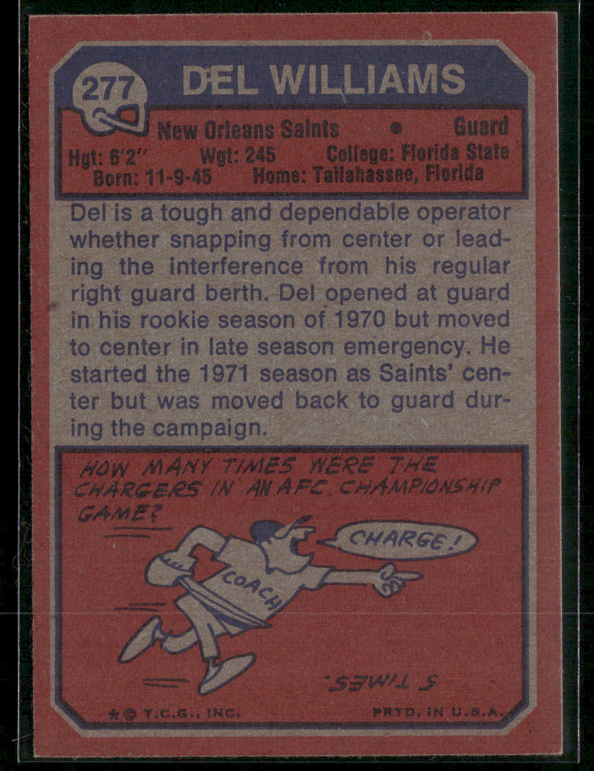 1973 Topps Del Williams #277