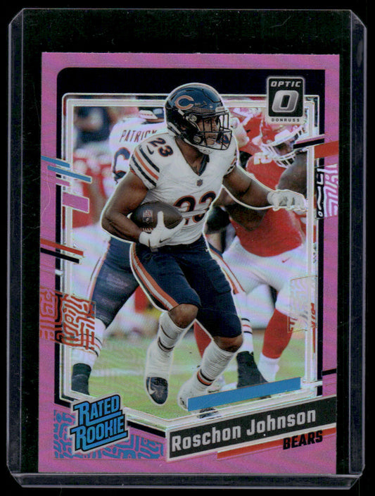 2023 Panini Donruss Optic Roschon Johnson #217 Pink Prizm Rated Rookie