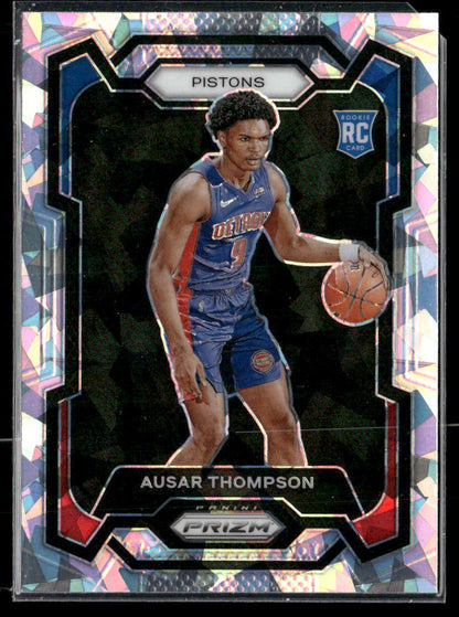 2023-24 Panini Prizm Ausar Thompson #178 Silver Cracked Ice Rookie