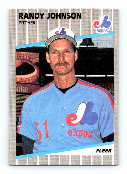 1989 Fleer Randy Johnson #381 Ad Partially Obscured Error