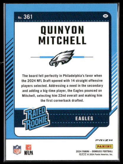 2024 Panini Donruss Optic Quinyon Mitchell #361 Red Pandora Rated Rookie