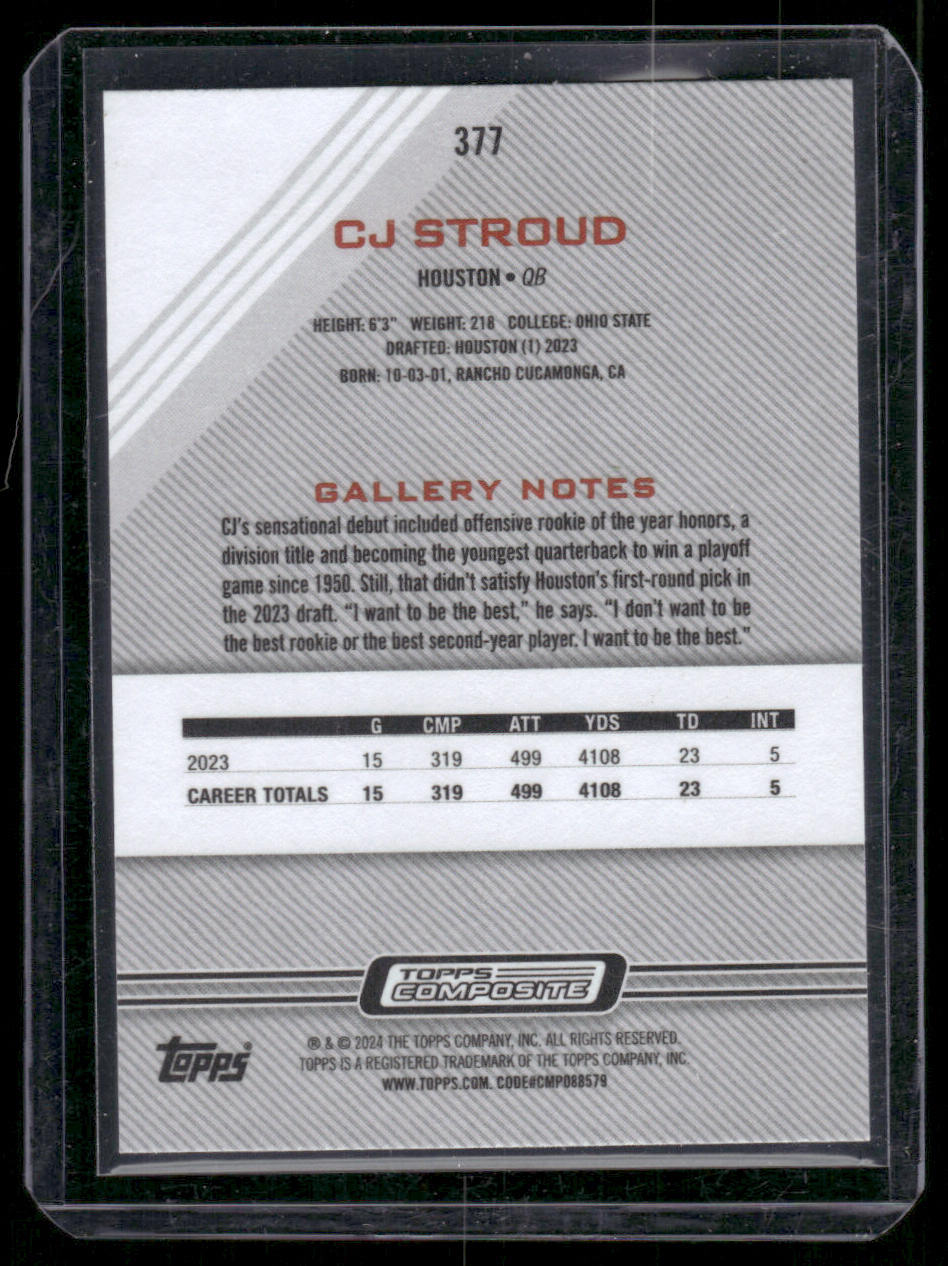 2023 Topps Composite CJ Stroud #377 Gallery Rookie