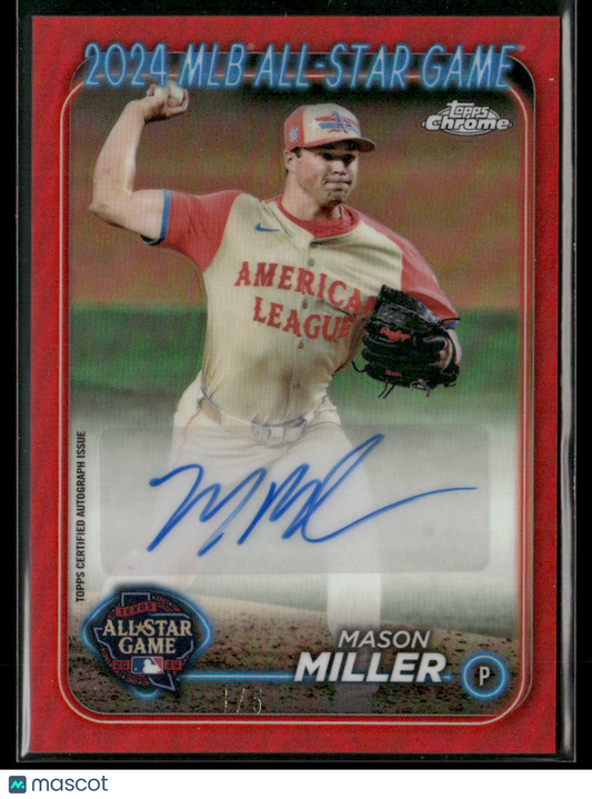2024 Topps Chrome Update Mason Miller #ASGCA-MM Red All-Star 1/5 Autograph