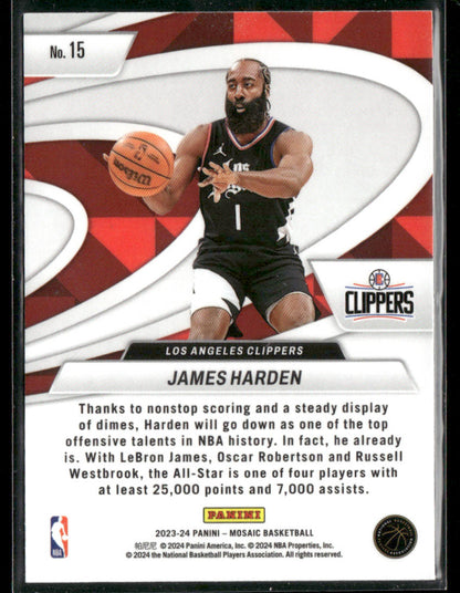 2023-24 Panini Mosaic James Harden #15 Give And Go