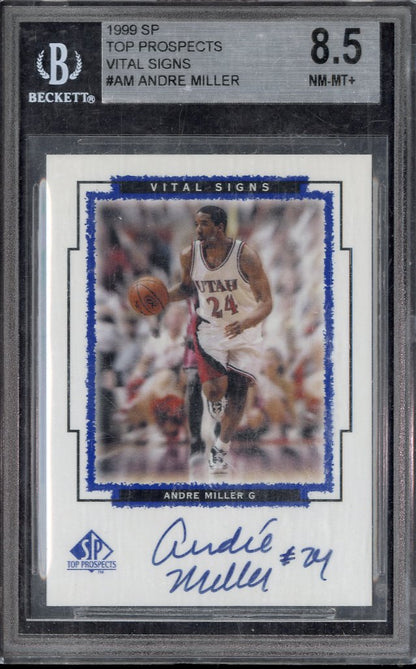 1999 SP Top Prospects Vital Signs Andre Miller #AM Autograph BGS 8.5