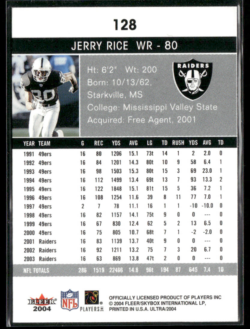 2004 Fleer Ultra Jerry Rice #128