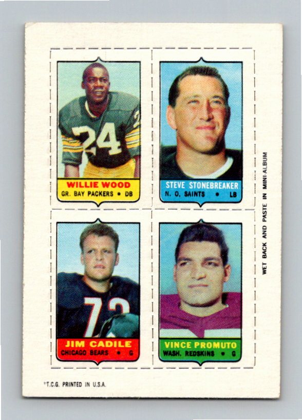 1969 Topps Vince Promuto Jim Cadile Willie Wood Steve Stonebreaker Four-in-One