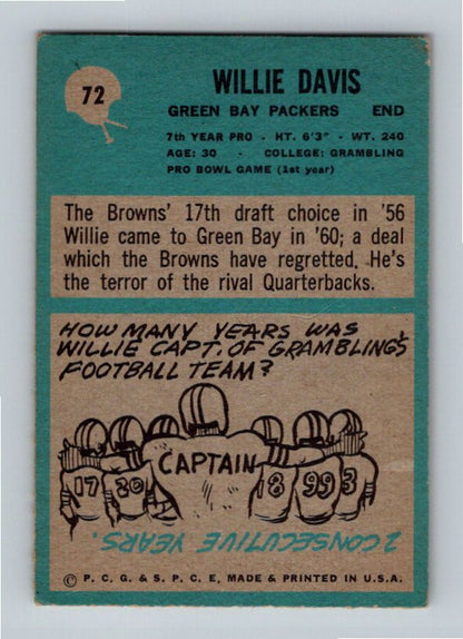 1964 Philadelphia Willie Davis #72 Rookie