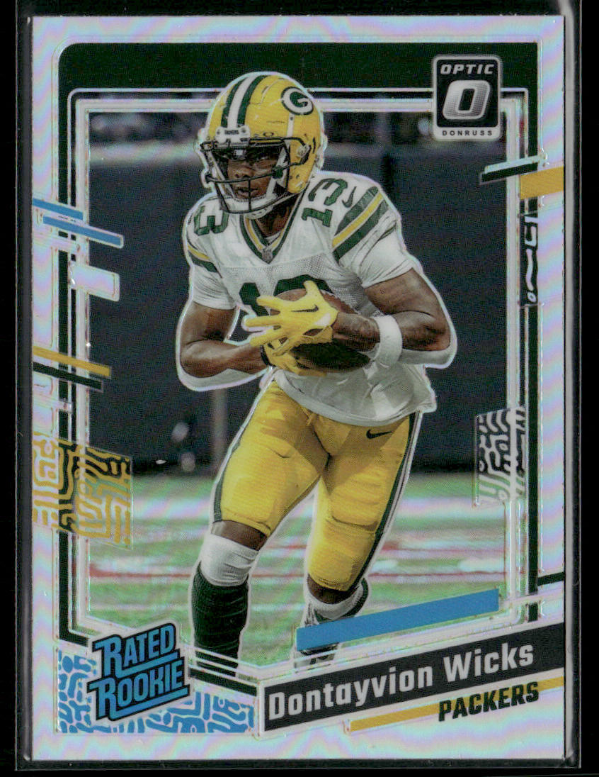 2023 Panini Dontayvion Wicks #249 Holo Prizm Rated Rookie