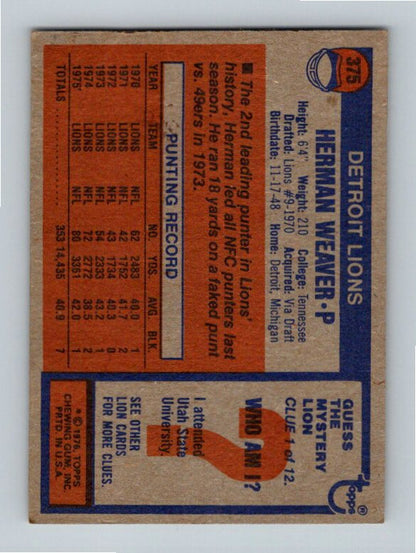 1976 Topps Herman Weaver #375