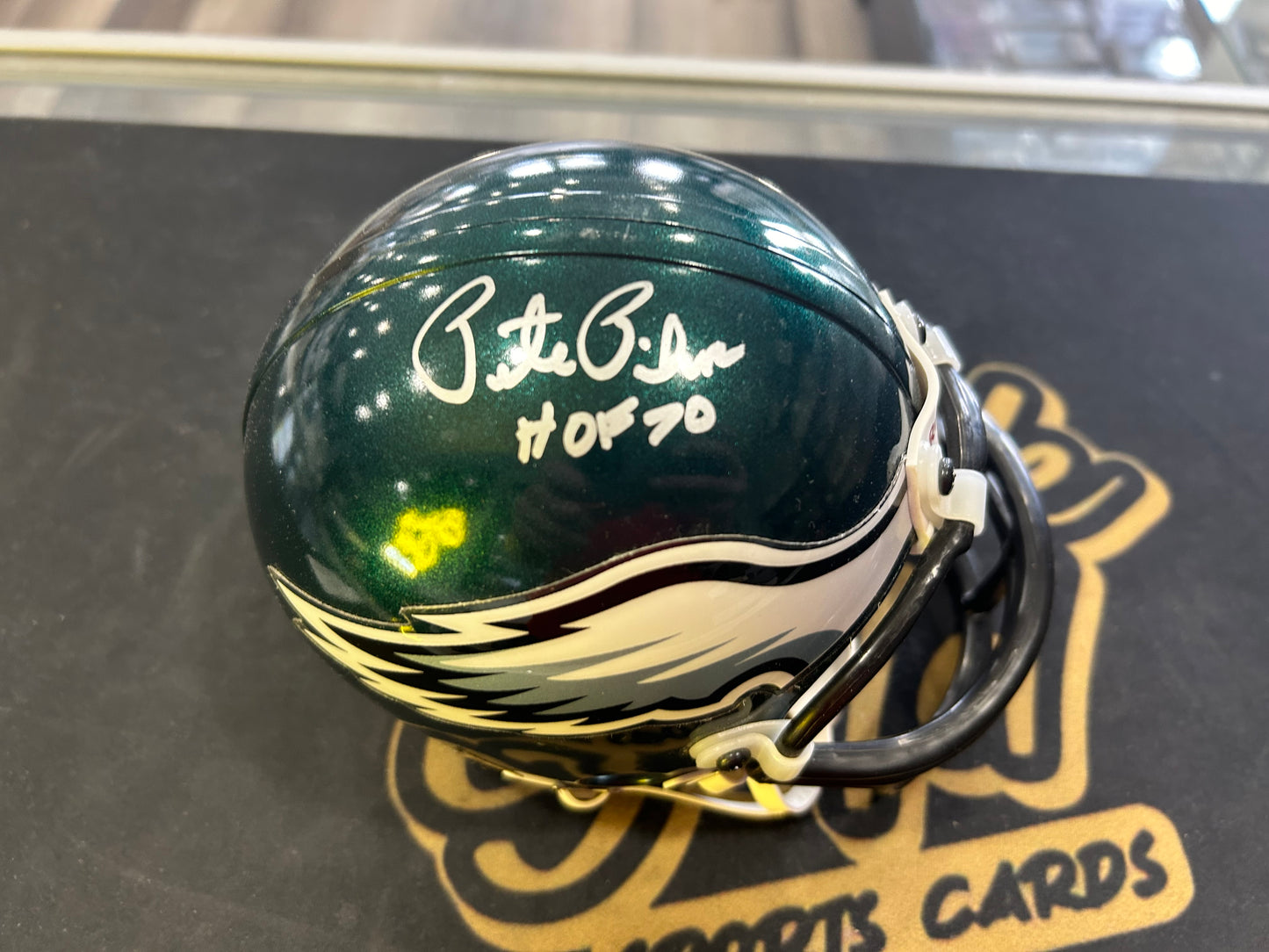 Pete Phios Philadelphia Eagles Signed Football Autographed Mini Helmet Hemlet