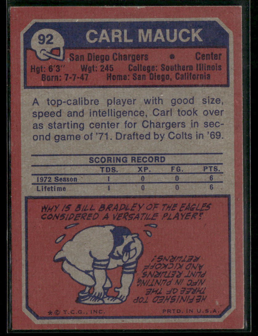 1973 Topps Carl Mauck #92