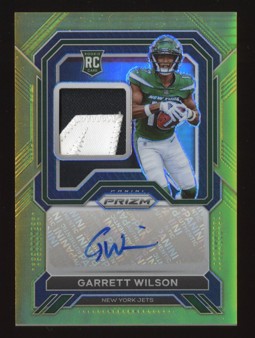 2022 Panini Prizm Garrett Wilson Gold Rookie Patch Autograph 08/10 RC Auto