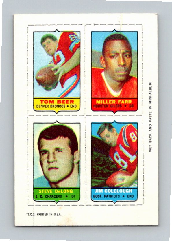 1969 Topps Steve DeLong Jim Colclough Tom Beer Miller Farr Four-in-One