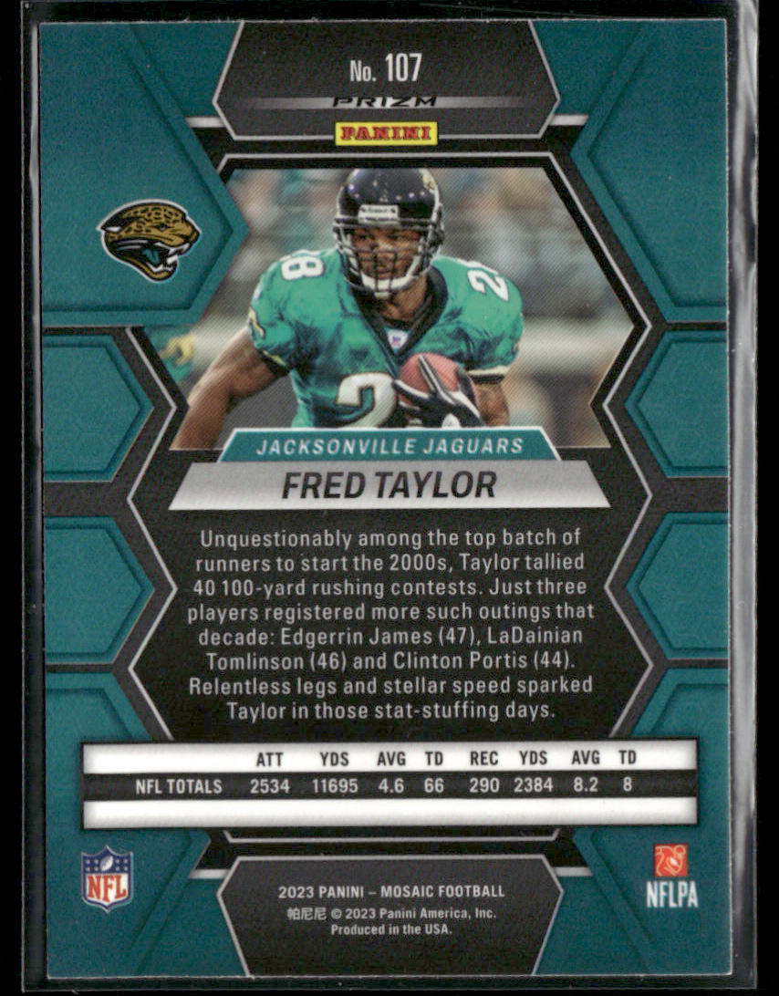 2023 Panini Mosaic Fred Taylor #107 Reactive Blue