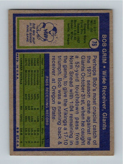 1972 Topps Bob Grim #76