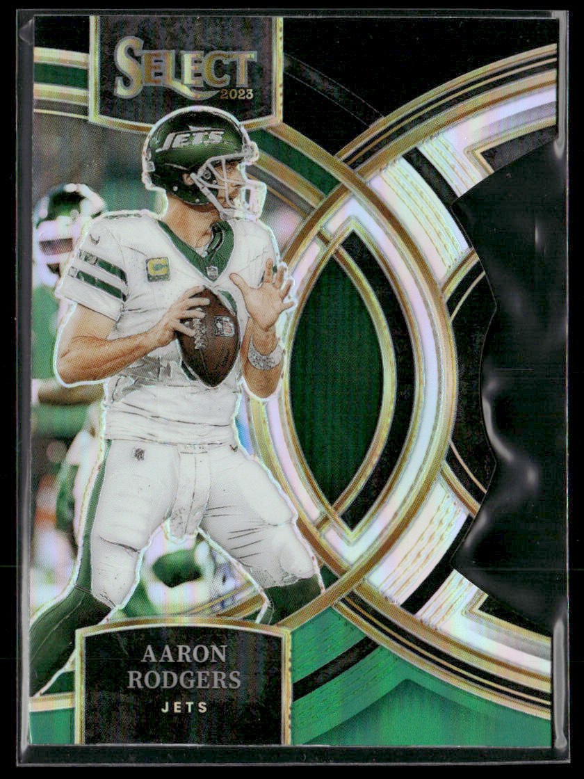 2023 Panini Select Aaron Rodgers #121 Premier Black and Green Die Cut