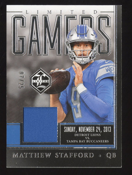 2013 Panini Matthew Stafford #LG-MSD Game-Worn Patch 07/25