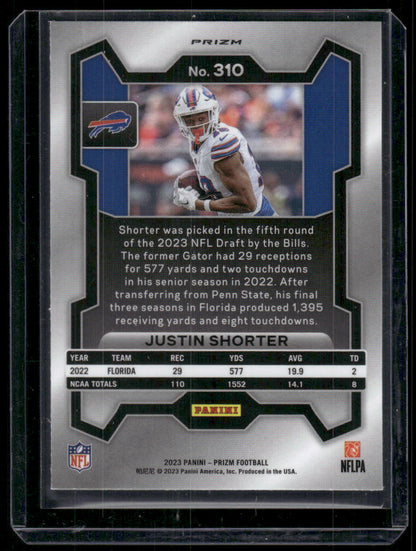 2023 Panini Prizm Justin Shorter #310 R/w/b