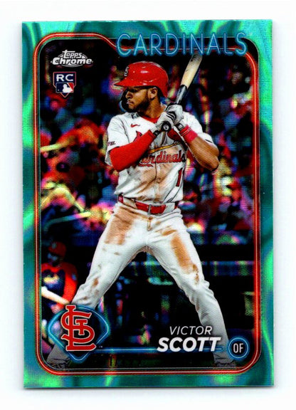 2024 Topps Chrome Victor Scott #251 Aqua Lava Rookie /199